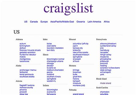 List of all international craigslist. . Craigslist list alaska